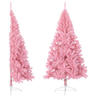 demi sapin noel artificiel 120 cm support pvc rose 180 x 115 cm 1 | jardinna