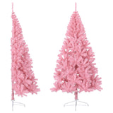 demi sapin noel artificiel 120 cm support pvc rose 240 x 125 cm 1 | jardinna