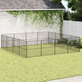 enclos animaux securise acier galvanise 400 x 400 x 100 cm | jardinna