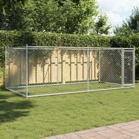 enclos chien exterieur acier galvanise 1 porte 4 x 2 x 15 | jardinna