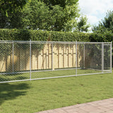 enclos chien exterieur acier galvanise 1 porte 8 x 2 x 15 | jardinna