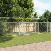 enclos chien exterieur acier galvanise 3 portes 6 x 2 x 15 | jardinna