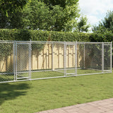 enclos chien exterieur acier galvanise 3 portes 8 x 2 x 15 | jardinna