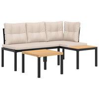 ensemble banc jardin coussins 3 pcs noir 2 | jardinna