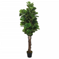 Ficus Lyrata Artificiel Réaliste En PEVA Et Bois