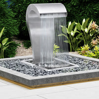 fontaine decorative acier inoxydable led jardin default title | jardinna