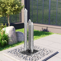 fontaine decorative jardin cascade acier inoxydable grande 48 x 34 x 123 cm | jardinna