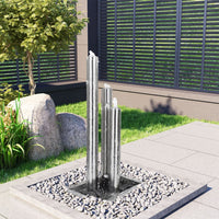 fontaine decorative jardin cascade acier inoxydable petite 48 x 34 x 88 cm | jardinna