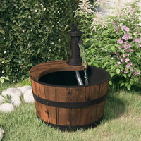 Fontaine De Jardin Décorative En Bois Avec Pompe Électrique