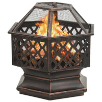 grand foyer hexagonal acier noir marron 1 | jardinna