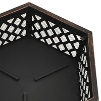 grand foyer hexagonal acier noir marron 4 | jardinna