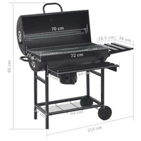 gril a charbon acier 115x85x95 cm noir 10 | jardinna