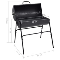 grill exterieur charbon acier 80x95x90 cm noir 8 | jardinna