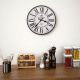 horloge murale vintage bois londres 30 cm | jardinna