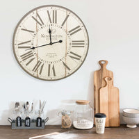 horloge murale vintage bois londres 60 cm | jardinna