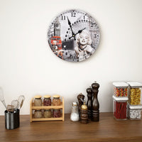 horloge murale vintage bois marilyn monroe 30 cm | jardinna