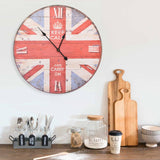 horloge murale vintage bois royaume uni 60 cm | jardinna