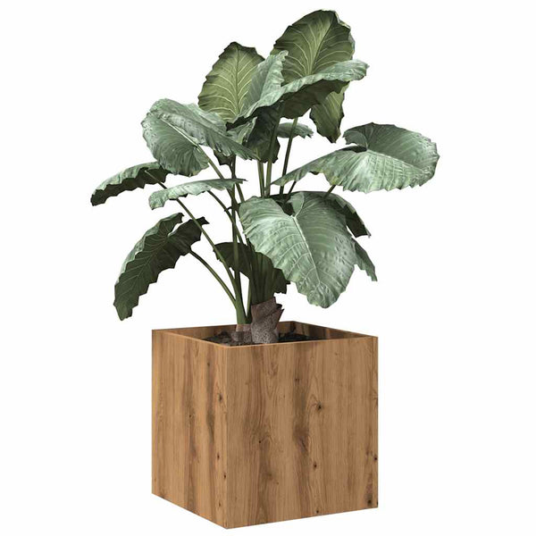 jardiniere 40x40x40 cm bois dingenierie motifs varies chene artisanal 1 | jardinna