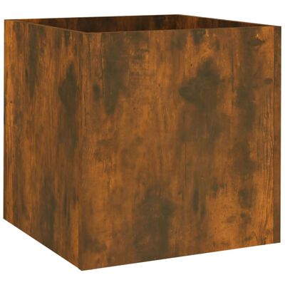 jardiniere 40x40x40 cm bois dingenierie motifs varies chene fume 1 | jardinna