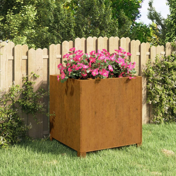 jardiniere acier corten carree aspect rouille 1 49 x 47 x 50 cm 1 | jardinna