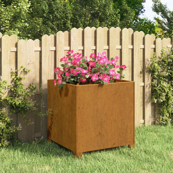 jardiniere acier corten carree aspect rouille 10 | jardinna