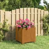 jardiniere acier corten carree aspect rouille 11 | jardinna