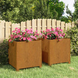 jardiniere acier corten carree aspect rouille 13 | jardinna