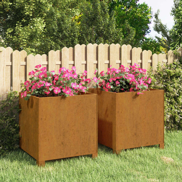 jardiniere acier corten carree aspect rouille 13 | jardinna
