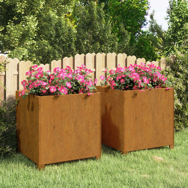 jardiniere acier corten carree aspect rouille 2 49 x 47 x 50 cm 1 | jardinna
