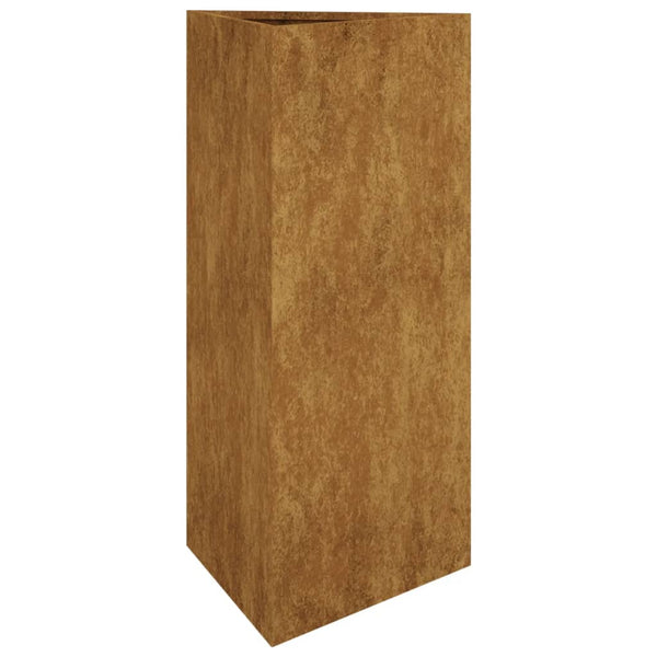 jardiniere acier corten design prisme moderne 1 07il | jardinna