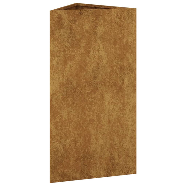 jardiniere acier corten design prisme moderne 2 25av | jardinna