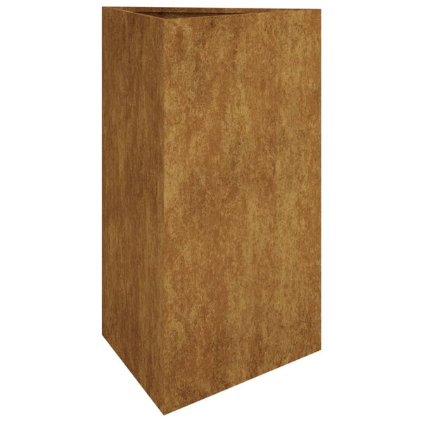 jardiniere acier corten design prisme moderne xl 2 | jardinna