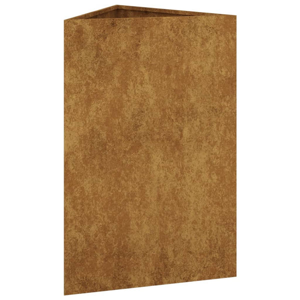 jardiniere acier corten design prisme moderne xl 3 | jardinna