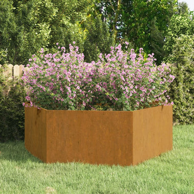 jardiniere acier corten hexagonale design rustique jardin 138 x 120 x 45 cm 1 | jardinna