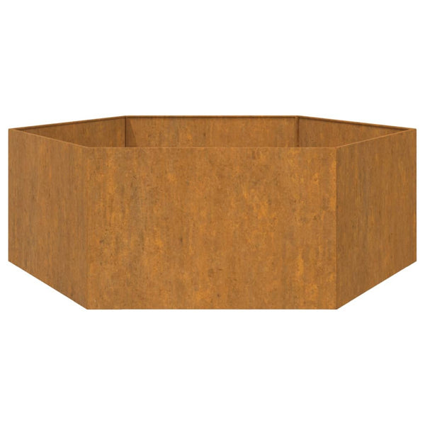 jardiniere acier corten hexagonale design rustique jardin 5 | jardinna