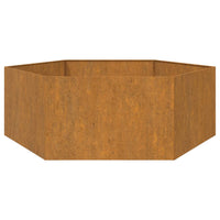jardiniere acier corten hexagonale design rustique jardin 5 | jardinna