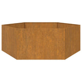 jardiniere acier corten hexagonale design rustique jardin 5 | jardinna