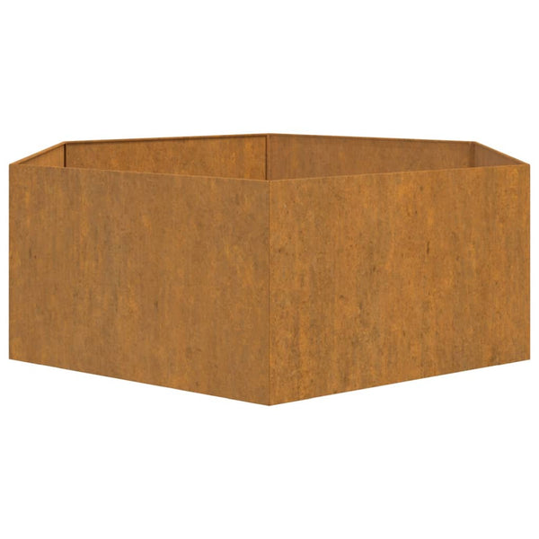 jardiniere acier corten hexagonale design rustique jardin 6 | jardinna
