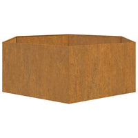 jardiniere acier corten hexagonale design rustique jardin 6 | jardinna