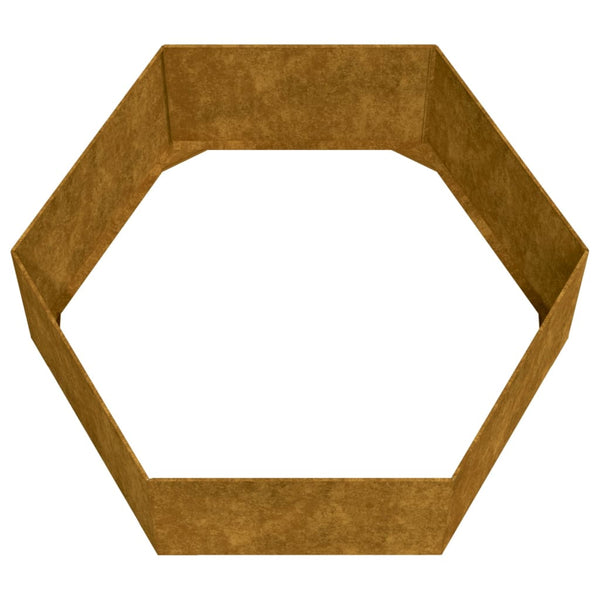 jardiniere acier corten hexagonale design rustique jardin 7 | jardinna