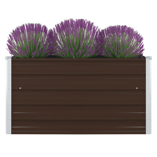 jardiniere acier galvanise design moderne corrugue marron 1 | jardinna