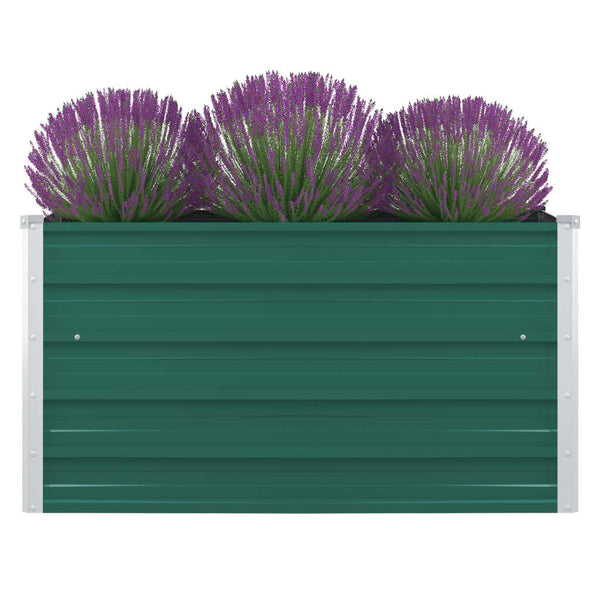jardiniere acier galvanise design moderne corrugue vert 1 | jardinna