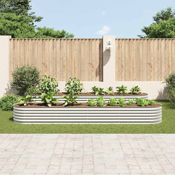 jardiniere acier galvanise fond ouvert usage exterieur argent 400 x 80 x 44 cm 1 | jardinna