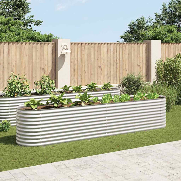 jardiniere acier galvanise fond ouvert usage exterieur argent 400 x 80 x 81 cm 1 | jardinna