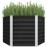 jardiniere acier galvanise hexagonale fond drainage anthracite 129 x 129 x 77 cm 1 | jardinna