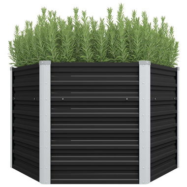 jardiniere acier galvanise hexagonale fond drainage anthracite 129 x 129 x 77 cm 1 | jardinna