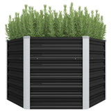 jardiniere acier galvanise hexagonale fond drainage anthracite 129 x 129 x 77 cm 1 | jardinna