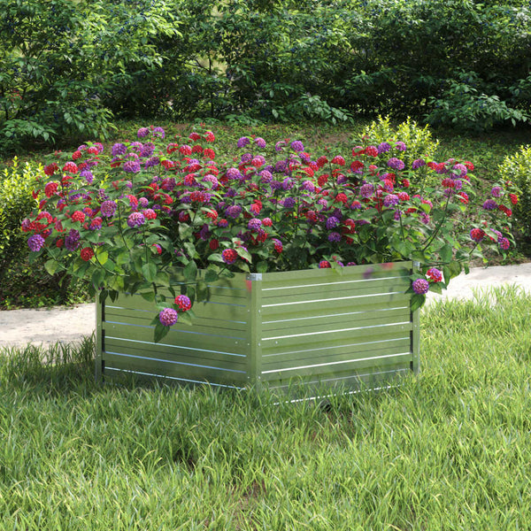 jardiniere acier galvanise hexagonale fond drainage argent 129 x 129 x 45 cm 1 | jardinna