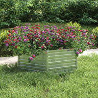 jardiniere acier galvanise hexagonale fond drainage argent 129 x 129 x 45 cm 1 | jardinna