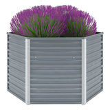 jardiniere acier galvanise hexagonale fond drainage gris 129 x 129 x 77 cm 1 | jardinna